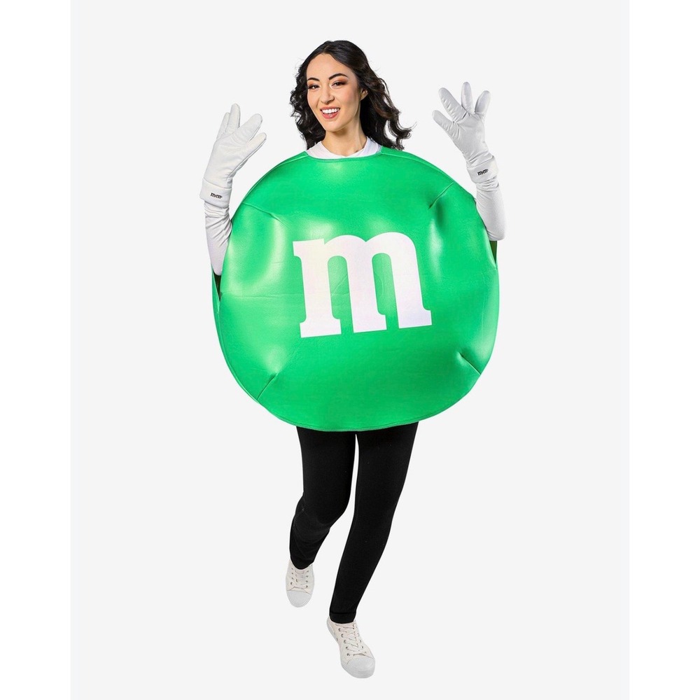 Rubies Green M&Ms Character Adult Costume Tunic and Gloves One Size NEW